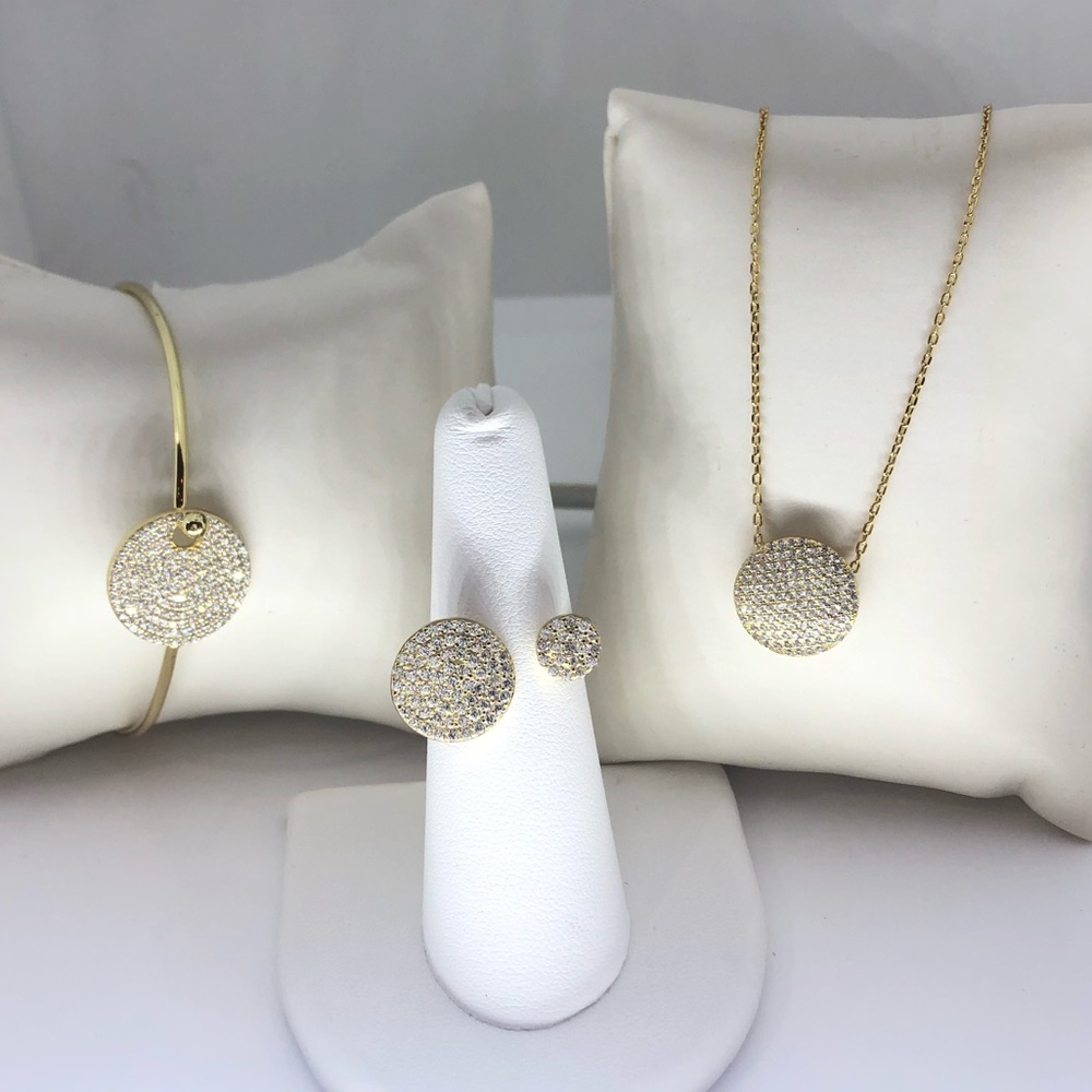 Vermeil Micro Pave 3pc set over sterling